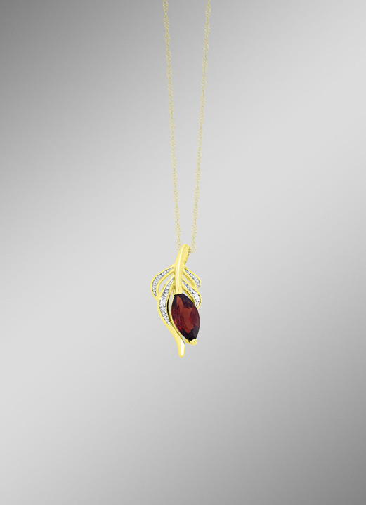 - Anhänger mit Diamanten und echt Granat, in Farbe  Ansicht 1