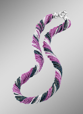 Mehrreihig, gedrehte Halskette aus Muranoglas
