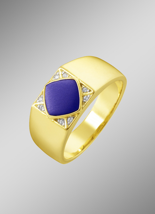 Markanter Herrenring mit Lapislazuli