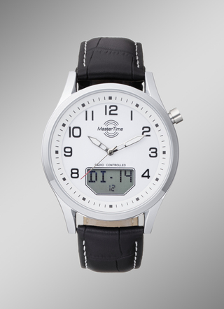 Funk-Herrenuhr mit Lederband