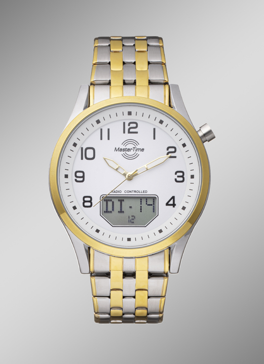 - Funk-Herrenuhr mit Edelstahlbandgehäuse, in Farbe  Ansicht 1