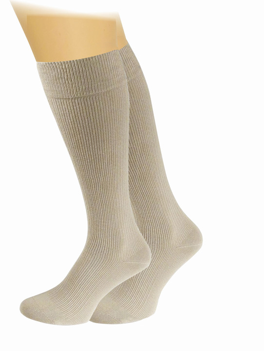Gesundheitsstrümpfe - Dreierpack Vital-Stützkniestrümpfe, in Größe 001 bis 004, in Farbe BEIGE, in Ausführung Mit Baumwolle Ansicht 1