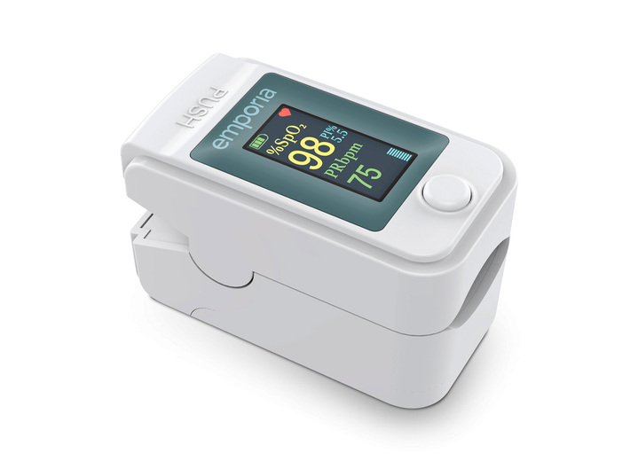 Medizinische Geräte & Technik  - Fingerpuls-Oximeter, in Farbe WEISS