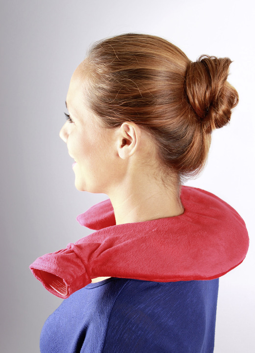 Wärme & Entspannung - Comfort Wärmflaschen mit Fleece-Bezug, in Farbe ROT, in Ausführung Nacken-Wärmflasche Ansicht 1