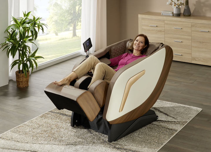 TV-Sessel / Relax-Sessel - Massagesessel mit erstklassigem Wellness-Komfort, in Farbe BEIGE-BRAUN Ansicht 1
