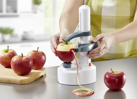 Elektrischer Obst- und Gemüseschäler mit Edelstahl-Klingeneinsätzen