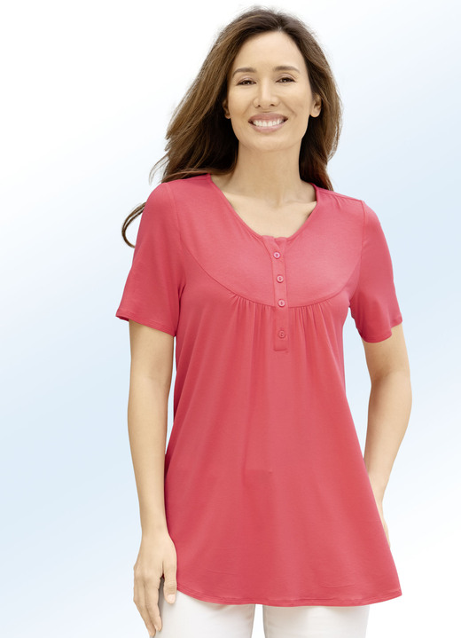 Blusen & Tuniken - Shirt-Tunika in 3 Farben, in Größe 036 bis 048, in Farbe KORALLE Ansicht 1