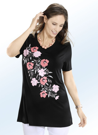 Hübsches Longshirt mit Strasszier