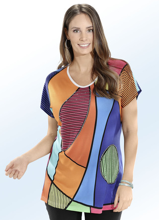Longshirt mit Einfass am Ausschnitt