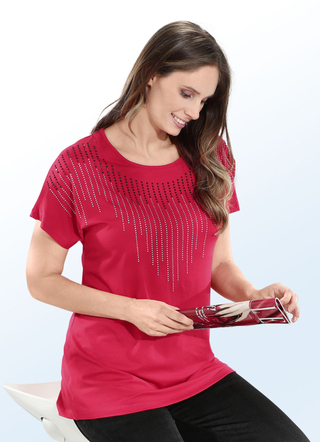 Charmantes Longshirt mit überschnittener Schulterpartie