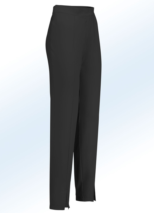 Hosen - Hose mit angesagten Beinschlitzen, in Größe 018 bis 235, in Farbe SCHWARZ Ansicht 1
