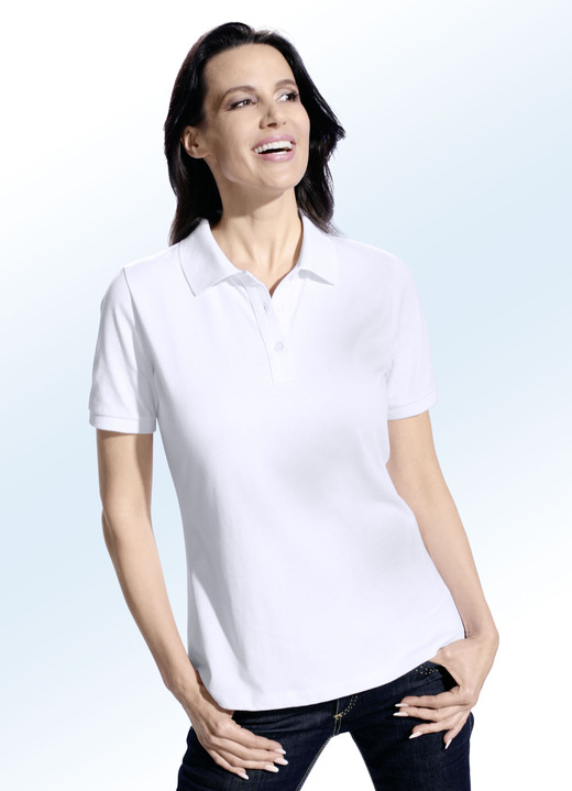 - Kombistarker Zweierpack Poloshirts, in Größe 042 bis 050, in Farbe WEISS+MARINE Ansicht 1