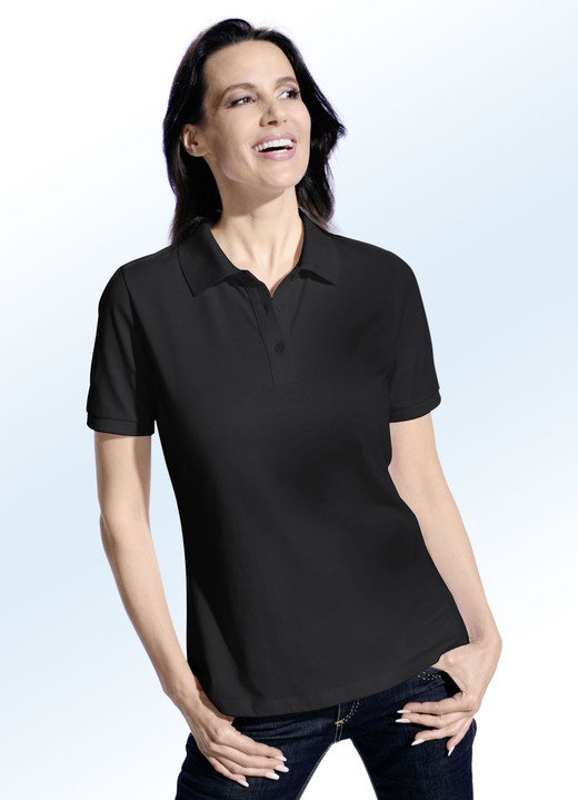 - Kombistarkes Zweierpack Poloshirts, in Größe 034 bis 048, in Farbe SCHWARZ+WEISS
