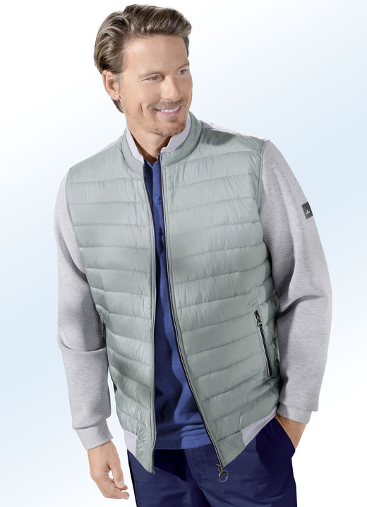 - Steppblouson von «New Canadian», in Größe 3XL (60/62) bis XXL (56/58), in Farbe MINT-GRAU MELIERT
