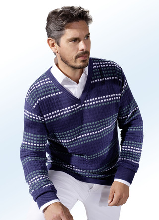 Pullover mit V-Ausschnitt in 2 Farben