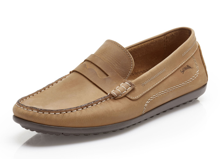- Mokassin-Slipper mit Lederdecksohle, in Größe 040 bis 046, in Farbe COGNAC Ansicht 1