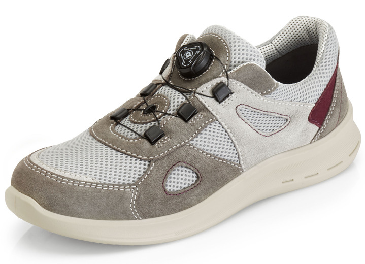 Slipper & Schnürschuhe - Sneaker mit praktischem Dreh-Schnellverschluss, in Größe 040 bis 046, in Farbe GRAU-BORDEAUX Ansicht 1