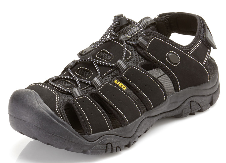 Sandalen & Pantoletten - Trekking-Sandale mit Schnellschnürsystem, in Größe 040 bis 046, in Farbe SCHWARZ