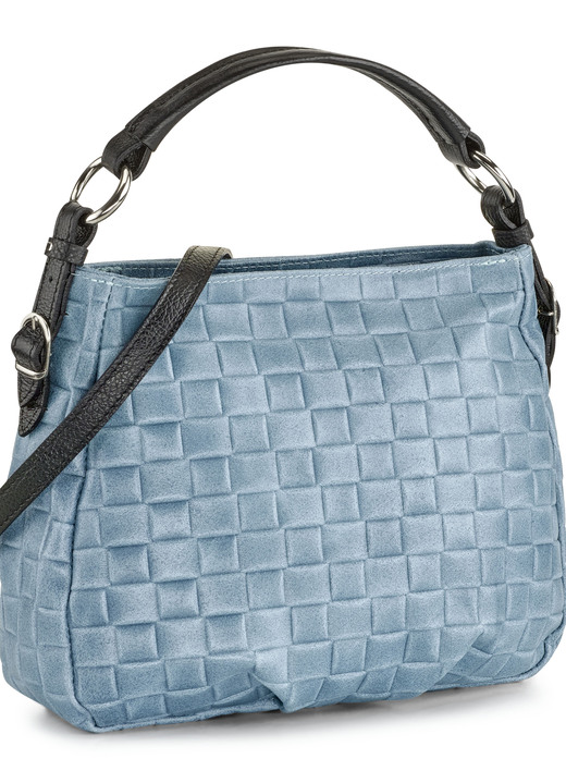 - Tasche mit kontrastfarbenen Riemen, in Farbe HELLBLAU