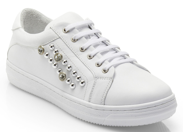 - Sneaker mit trendigen Ziernieten, in Größe 036 bis 042, in Farbe WEISS Ansicht 1