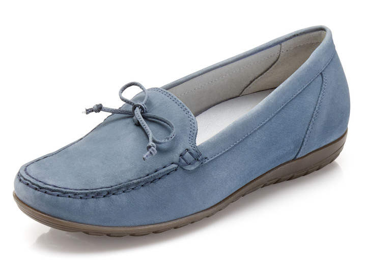 Slipper & Schnürschuhe - Waldläufer Slipper mit Zierschleife, in Größe 3 1/2 bis 8, in Farbe JEANS Ansicht 1