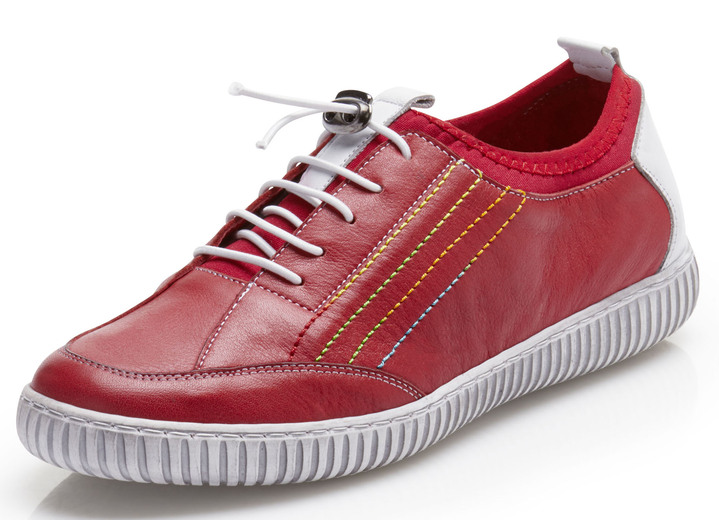 Slipper & Schnürschuhe - Gemini Sneaker mit elastischem Textilmaterial , in Größe 036 bis 042, in Farbe ROT Ansicht 1
