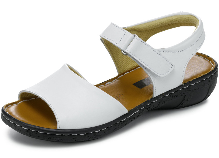 Sandaletten & Pantoletten - ELENA EDEN Sandale mit verstellbarer Klettspange, in Größe 035 bis 042, in Farbe WEISS Ansicht 1