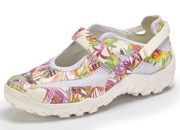 Slipper & Schnürschuhe - Waldläufer Slipper mit verstellbaren Klettverschlüsse, in Größe 3 1/2 bis 8, in Farbe WEISS-BUNT Ansicht 1