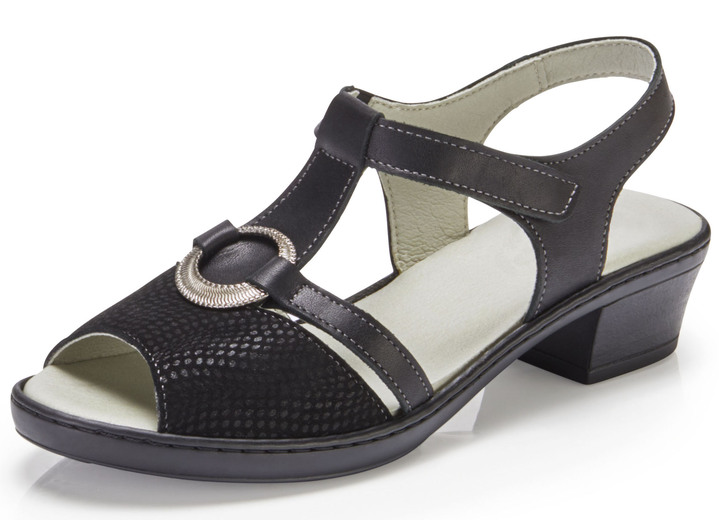 Sandaletten & Pantoletten - ELENA EDEN Sandalette in edlem Design, in Größe 036 bis 042, in Farbe SCHWARZ Ansicht 1