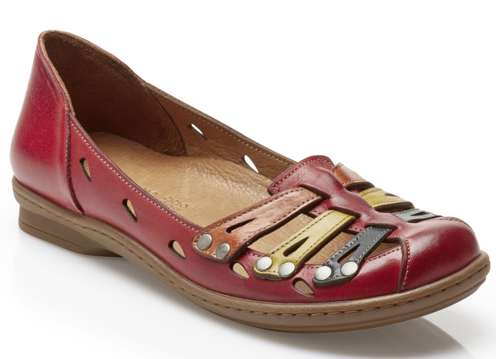 Pumps & Ballerina - Gemini Ballerina mit luftigen Durchbrüchen, in Größe 036 bis 042, in Farbe ROT-BUNT Ansicht 1