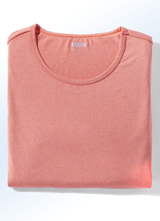 Homewear & Freizeitmode - Meliertes Funktionsshirt von «LPO» in 3 Farben, in Größe 036 bis 050, in Farbe APRICOT Ansicht 1