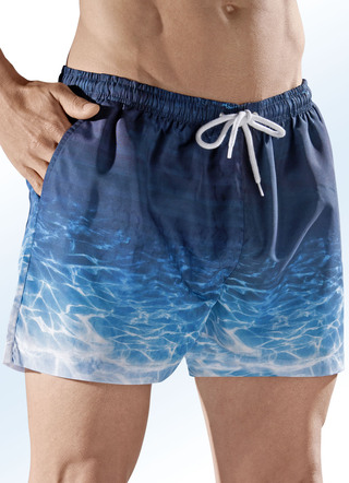 Badeshorts, Gesässtasche mit Klettverschluss, Microfaser