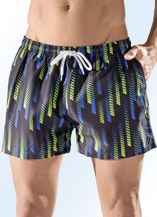 Badeshorts, Gesässtasche mit Klettverschluss, Microfaser