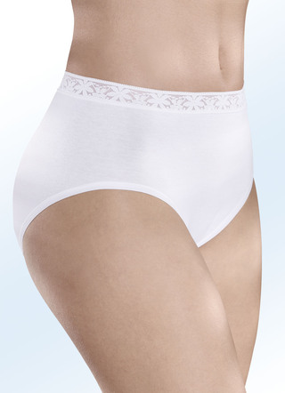 Viererpack Pompadour Slips mit Elastikspitzenbund