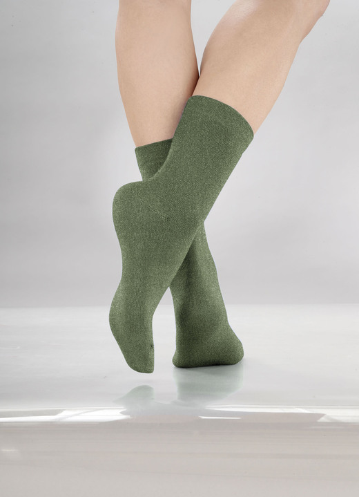 Strümpfe & Strumpfhosen - Fünferpack Socken mit  druckfreiem Bund, in Größe 1 (Schuhgr. 35-38) bis 2 (Schuhgr. 39-42), in Farbe 3X KHAKI, 2X ECRU Ansicht 1