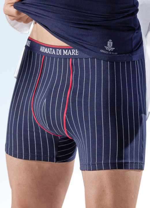 Pants & Boxershorts - Dreierpack Pants mit Streifendessin, in Größe 005 bis 011, in Farbe MARINE Ansicht 1