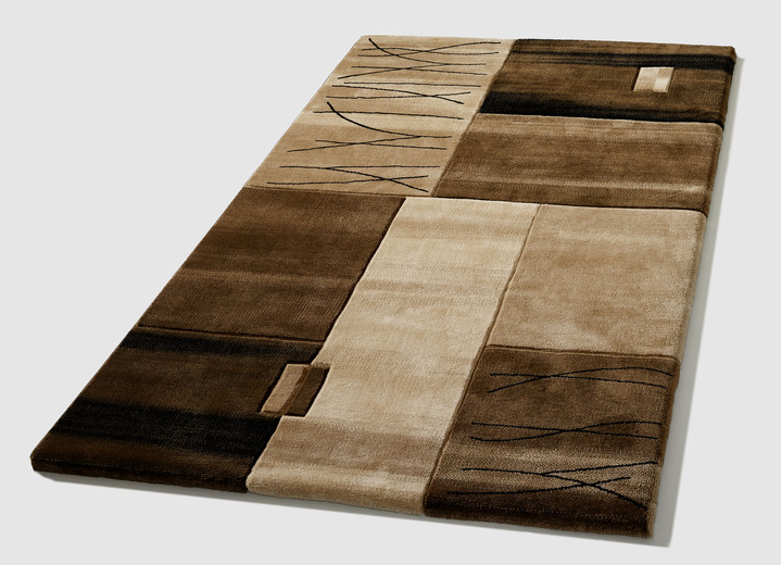 Modern - Brücken, Galerie und Teppiche mit handgeführtem Konturenschnitt, in Größe 111 (Brücke, 60x110 cm) bis 288 (Teppich, 240x340 cm), in Farbe BRAUN Ansicht 1