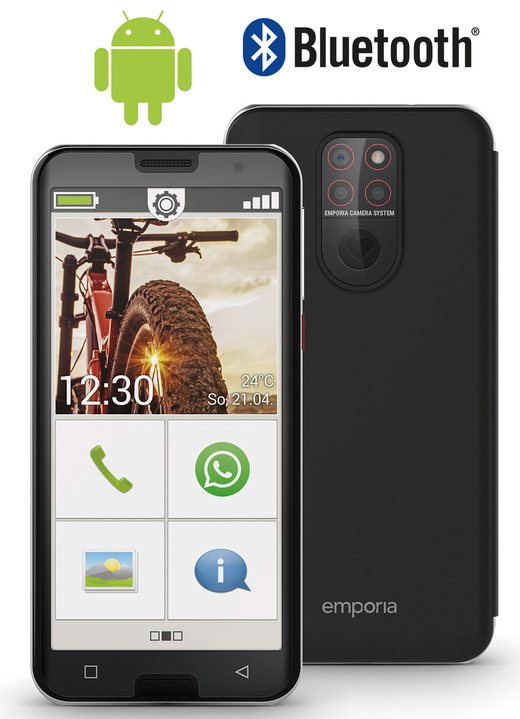 Mobil-Telefone - Smartphone mit großem Display, in Farbe SCHWARZ Ansicht 1