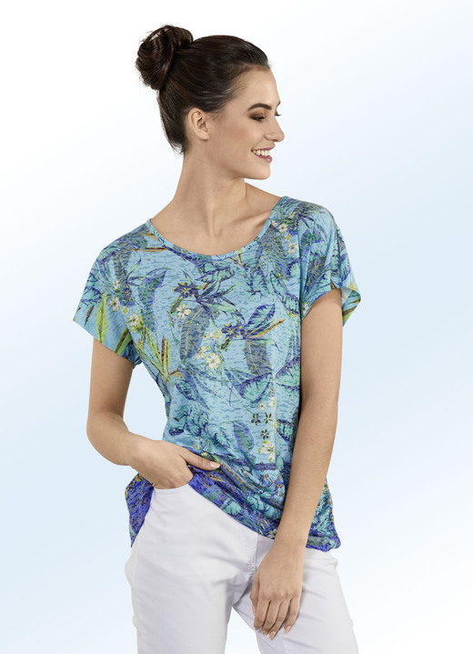 - Shirt mit bunter Strasszier, in Größe 036 bis 048, in Farbe TÜRKIS-GRÜN Ansicht 1