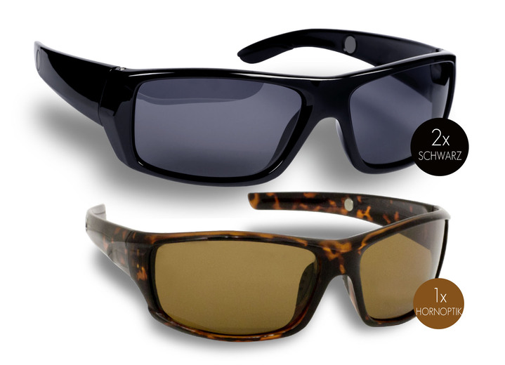 Lesehilfen - HD Polar View-Sonnenbrille mit polarisierten High-Definition-Gläsern, in Farbe SCHWARZ-BRAUN, in Ausführung Sonnenbrille, 3er-Set Ansicht 1