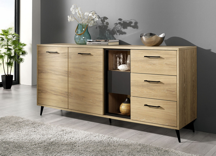 - Sideboard, 2-türig, mit Echtholzfurnier in Wildeiche, in Farbe WILDEICHE