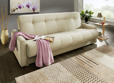 Klick-Klack-Sofa auf teilmassivem Holzgrundgestell