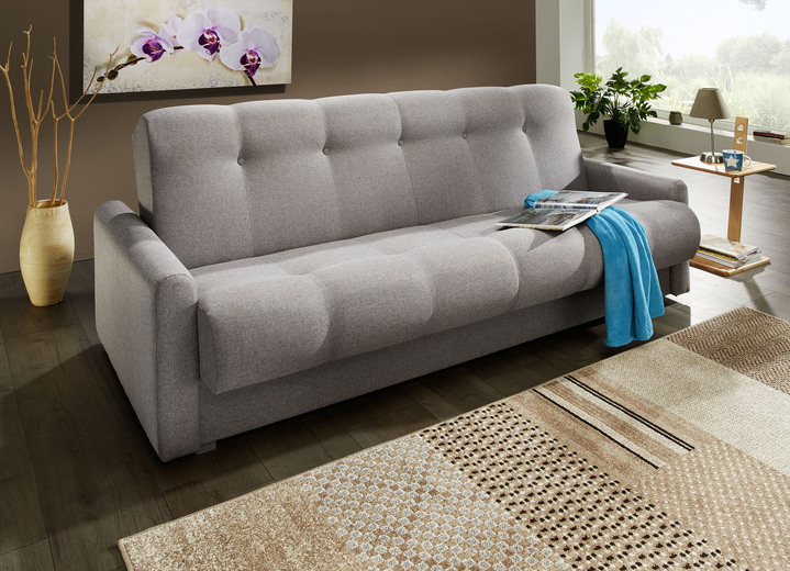- Klick-Klack-Sofa auf teilmassivem Holzgrundgestell, in Farbe GRAU Ansicht 1