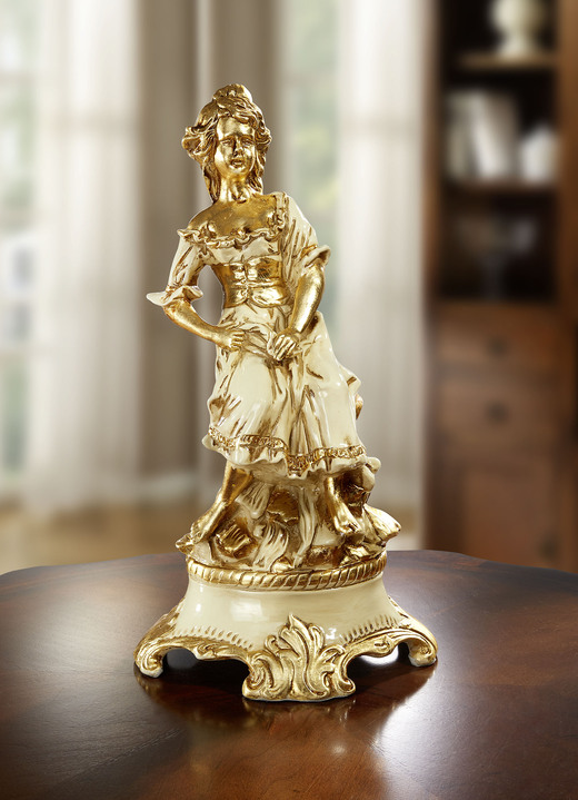 - Dame aus hochwertiger Keramik, in Farbe CREME-GOLD