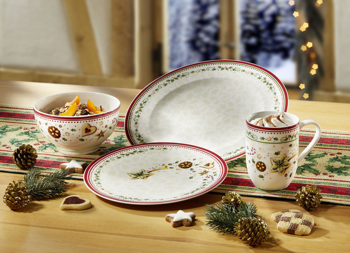 - Porzellan-Serie aus dem Hause Villeroy & Boch, in Farbe WEISS-ROT, in Ausführung Schüssel
