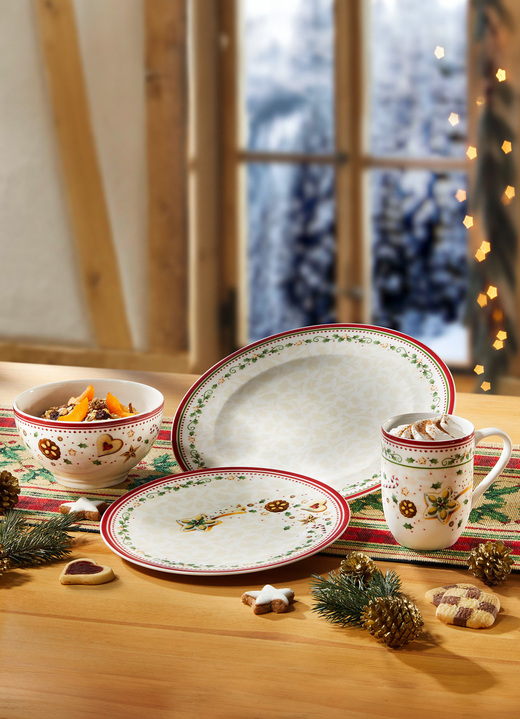 - Porzellan-Serie aus dem Hause Villeroy & Boch, in Farbe WEISS-ROT, in Ausführung Speiseteller Ansicht 1