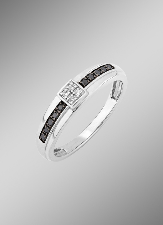 Ringe - Toller Damenring mit weissen und schwarzen Brillanten, in Größe 160 bis 220, in Farbe  Ansicht 1