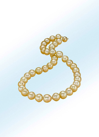 Halskette mit goldenen Südsee-Perlen