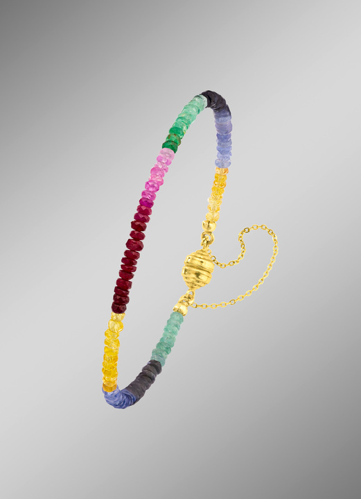Halsketten - Garnitur mit Multi Safir, in Farbe , in Ausführung Armband Ansicht 1