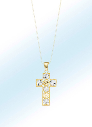 Filigraner Kreuz-Anhänger in Bicolor